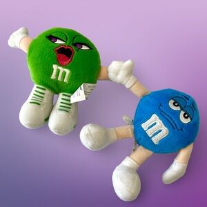 M&M Vintage Collectible Plushie World Vegas Green and Blue Duo